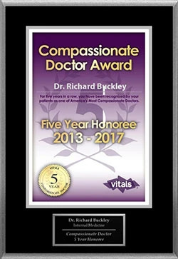 2013-2017 Richard Buckley Vitals Compassionate Doctor Five Year Honoree By MilfordMD