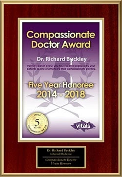 2014-2018 Richard Buckley Vitals Compassionate Doctor Five Year Honoree By MilfordMD