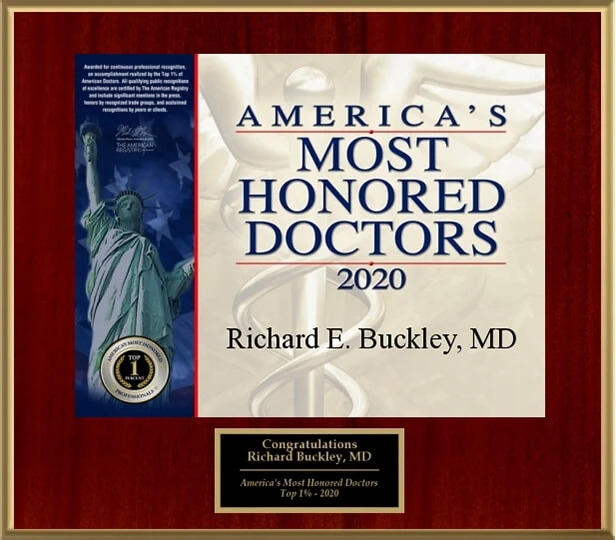 Dr Richard E Buckley, MD America's Most Honored Doctors Top 1% 2020