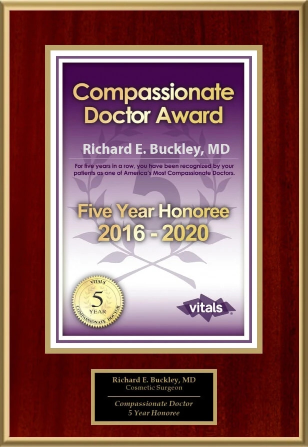 Dr Richard E Buckley, MD Compassionate Doctor Award Five Years 2020