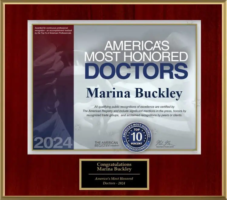 Dr Marina Buckley, MD America's Most Honored Doctors Award 2024