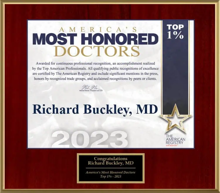 Dr Richard E Buckley, MD America's Most Honored Doctors Award 2023